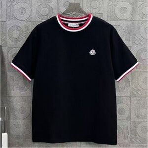 Moncler black round neck T-shirt